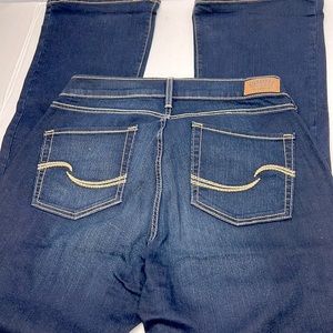 Levi Signature Curvy Bootcut Stretchy Dark Blue Denim Jeans Size 16L